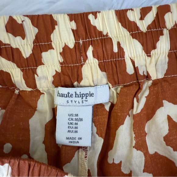 Haute Hippie Beach Aztec Print Wide Leg Pants Size Medium Boho Pull-On Shell - Picture 7 of 8